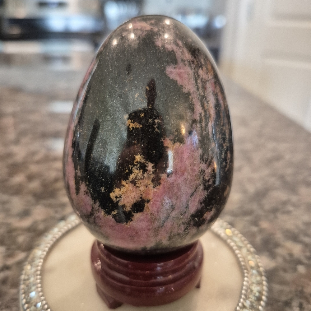 Natural Rhodonite Crystal Egg #5 New - Picture 3 of 7